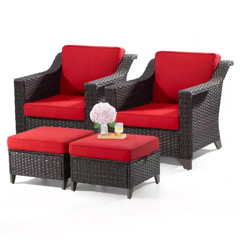 Silla de patio UPTIOT con cojines y otomanas