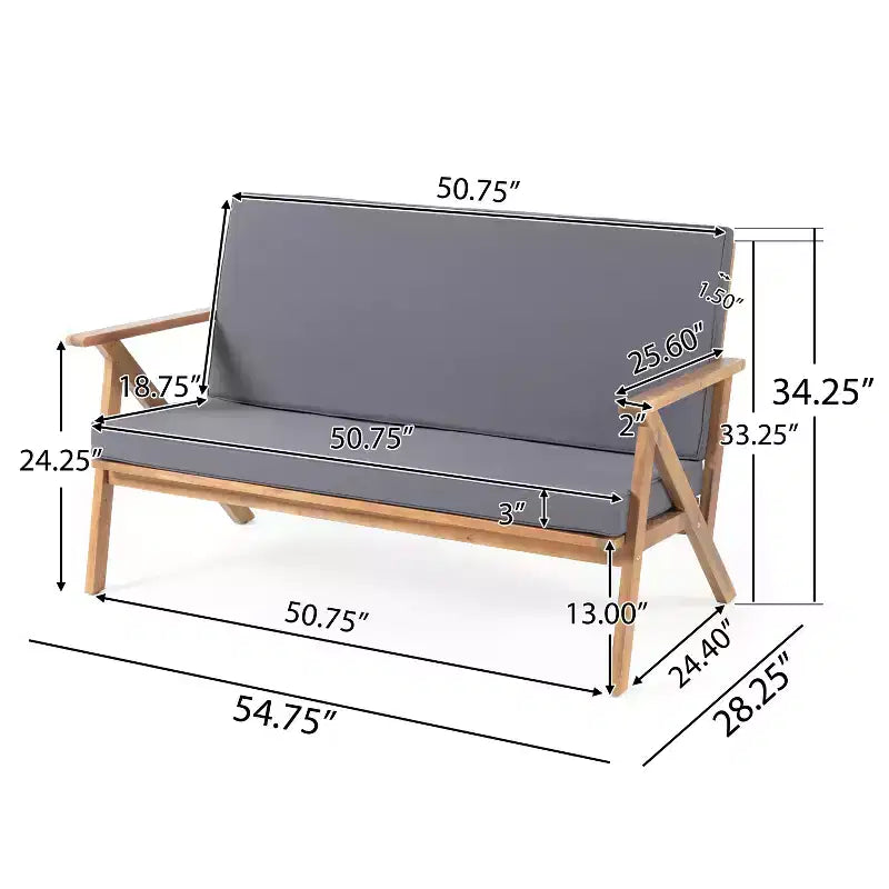 Conjunto de conversación para 8 personas Manarola de GDFStudio, de madera de acacia para exterior, teca/gris oscuro