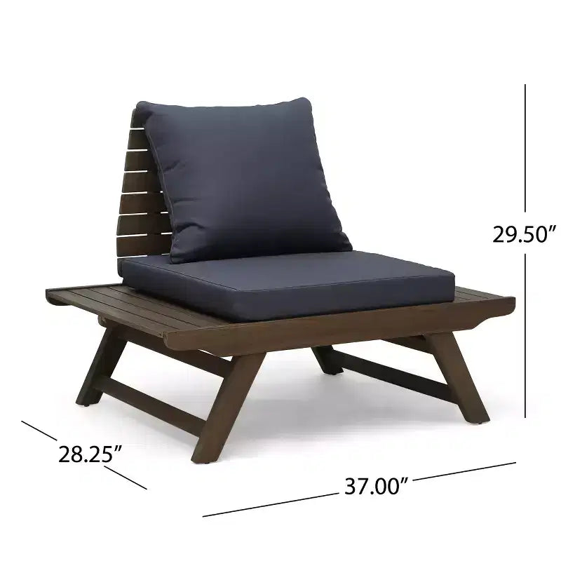 Conjunto de conversación para exterior de madera de acacia Sedona de Christopher Knight Home para 4 personas, con cojines