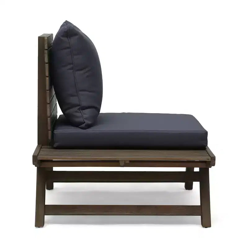 Conjunto de conversación para exterior de madera de acacia Sedona de Christopher Knight Home para 4 personas, con cojines
