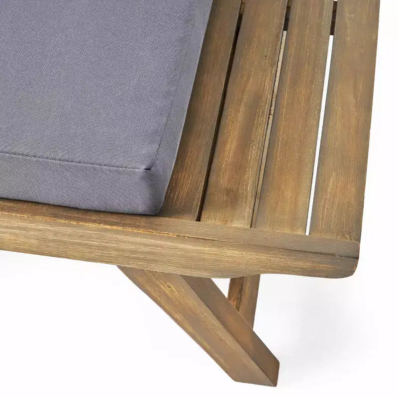 Conjunto de conversación para exterior de madera de acacia Sedona de Christopher Knight Home para 4 personas, con cojines