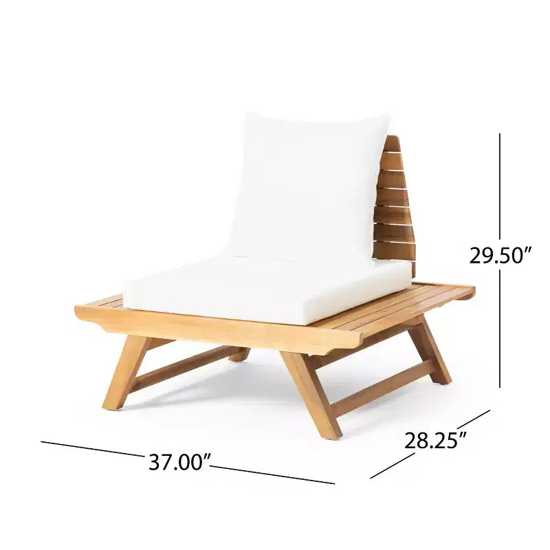 Conjunto de conversación para exterior de madera de acacia Sedona de Christopher Knight Home para 4 personas, con cojines