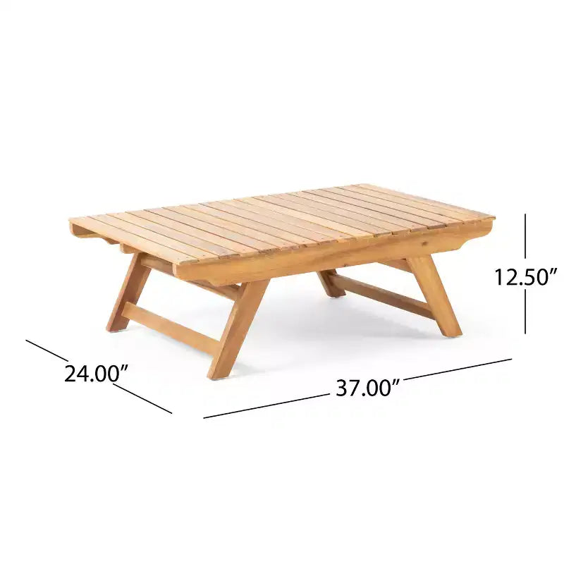 Conjunto de conversación para exterior de madera de acacia Sedona de Christopher Knight Home para 4 personas, con cojines