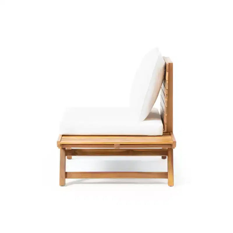 Christopher Knight Home Sedona - Ensemble de conversation extérieur en bois d'acacia pour 4 personnes avec table d'appoint et coussins