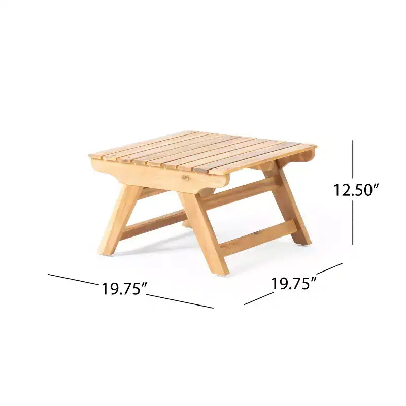 Christopher Knight Home Sedona - Ensemble de conversation extérieur en bois d'acacia pour 4 personnes avec table d'appoint et coussins