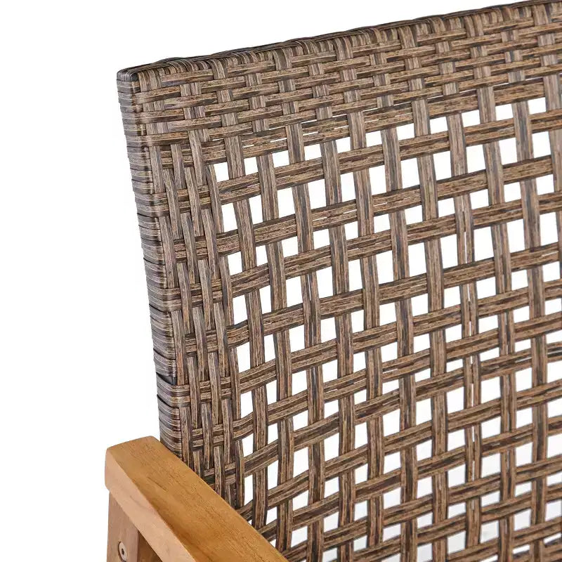 Conjunto de conversación para exteriores Christopher Knight Home Hampton de madera de acacia y mimbre, de 6 plazas