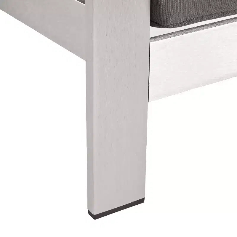 Ensemble de conversation extérieur GDFStudio Crested Bay en aluminium pour 4 personnes avec brasero gris clair