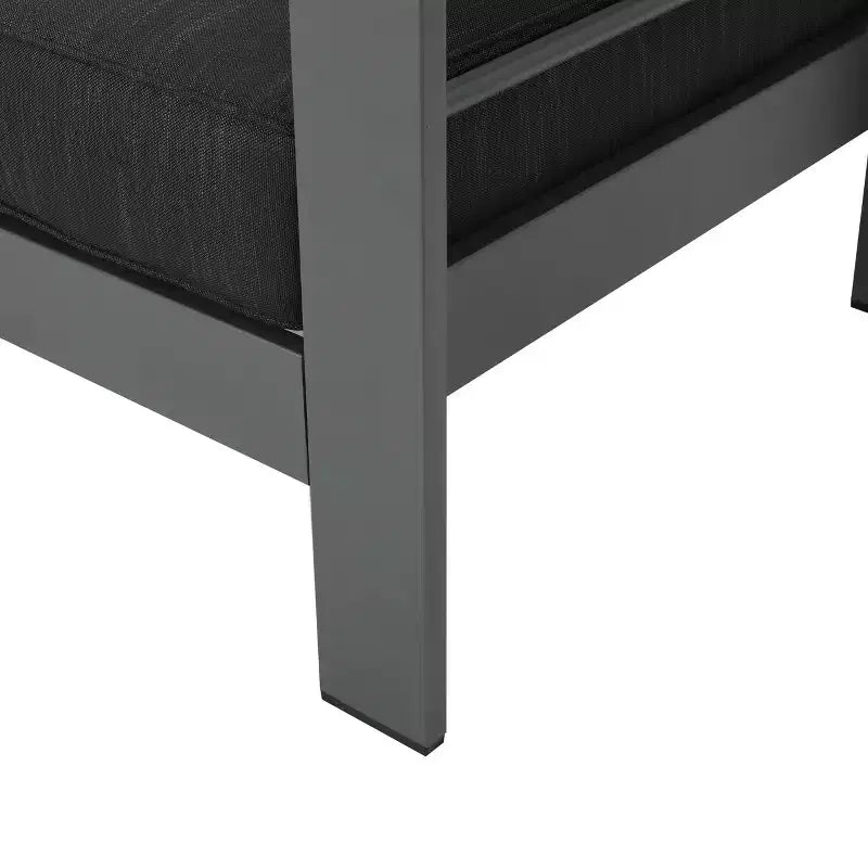 Ensemble de conversation extérieur GDFStudio Crested Bay en aluminium pour 4 personnes avec brasero gris clair