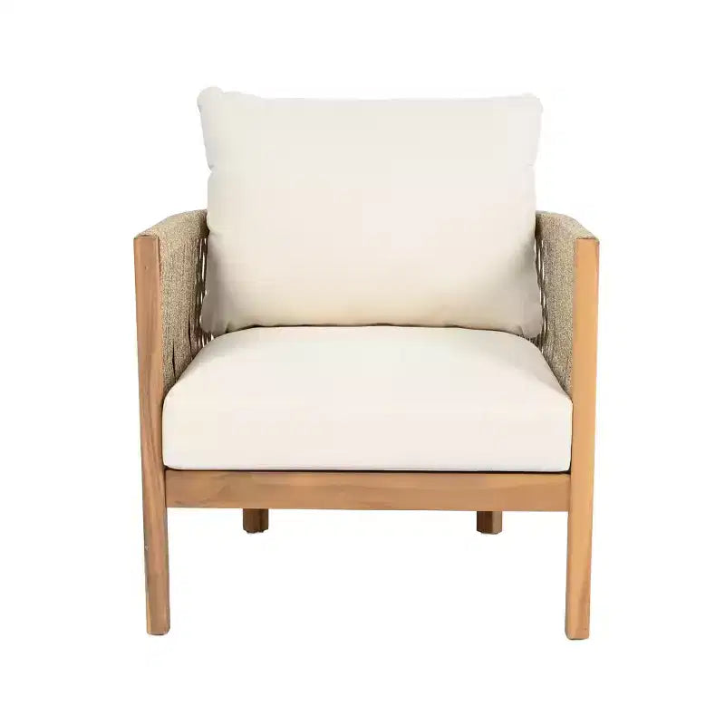 Christopher Knight Home Gillian, ensemble de sièges pour patio en bois d’acacia et tressage en corde, 4 pièces