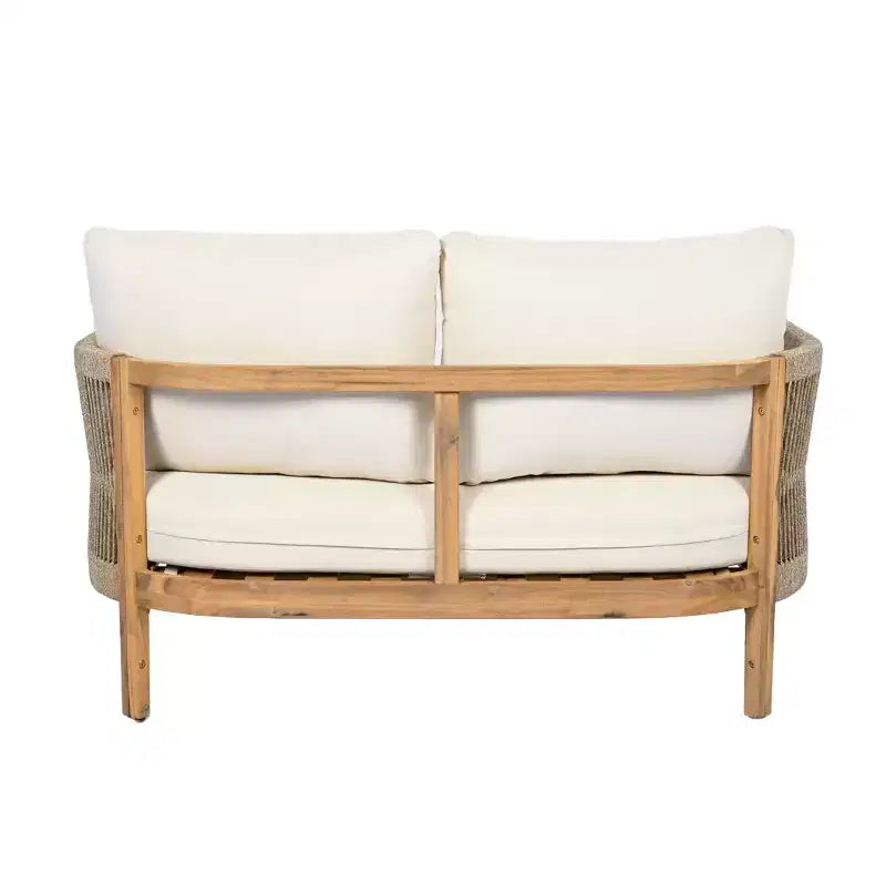 Christopher Knight Home Gillian, ensemble de sièges pour patio en bois d’acacia et tressage en corde, 4 pièces
