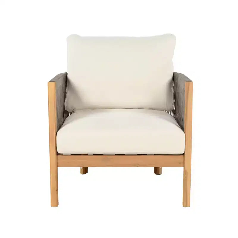 Christopher Knight Home Gillian, ensemble de sièges pour patio en bois d’acacia et tressage en corde, 4 pièces