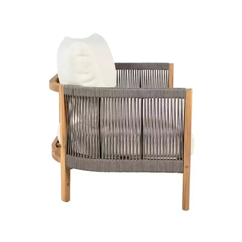 Christopher Knight Home Gillian, ensemble de sièges pour patio en bois d’acacia et tressage en corde, 4 pièces