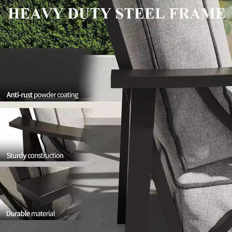 Juego de muebles para patio y exteriores Heynemo, conjunto de 5 piezas para conversar con mesa de centro, muebles metálicos para porche, patio trasero y jardín