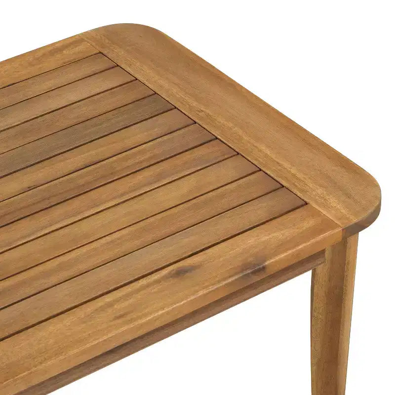 Christopher Knight Home Osborn conjunto de asientos para exteriores de 4 piezas de madera de acacia con diseño de listones y cojín, teca/beige