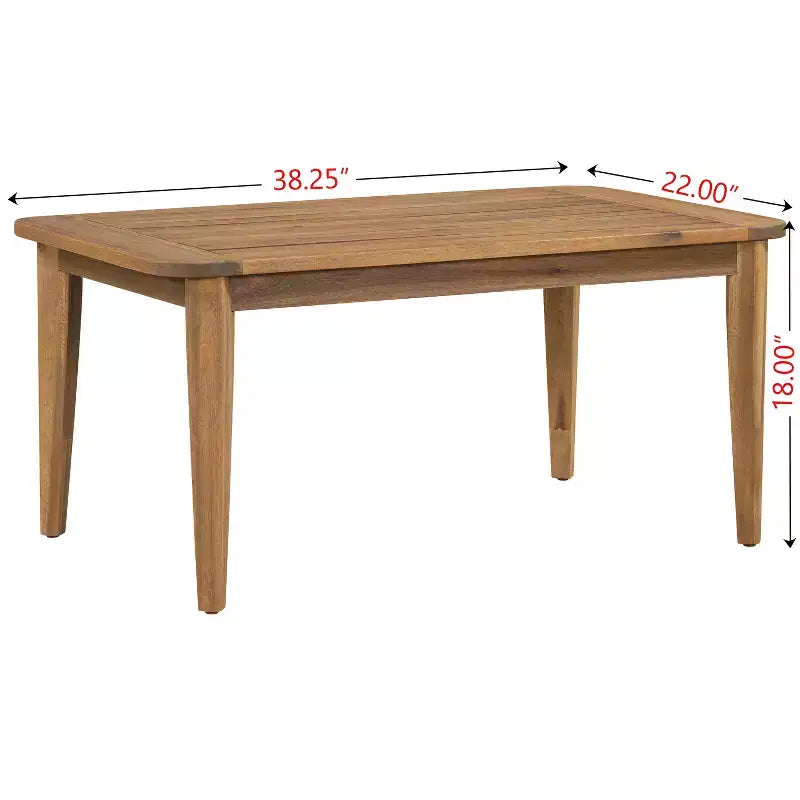 Christopher Knight Home Osborn conjunto de asientos para exteriores de 4 piezas de madera de acacia con diseño de listones y cojín, teca/beige