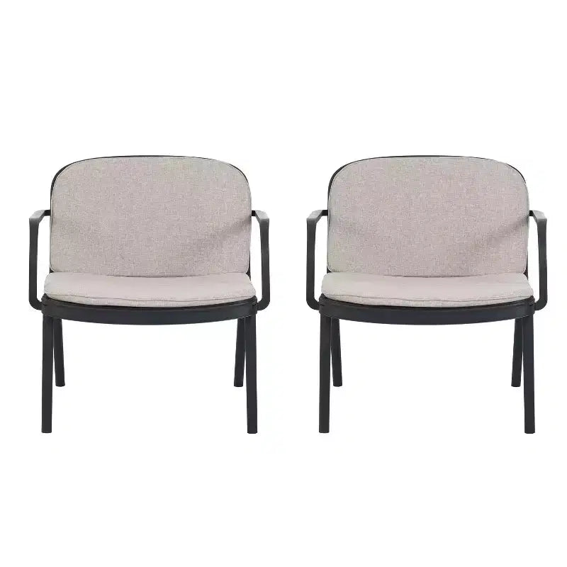 Conjunto moderno de 3 piezas para exterior Gunda de Christopher Knight Home, con sofá de dos plazas y silla tapizados en polipropileno