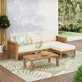 Christopher Knight Home Nolan Outdoor Shutter-styled Paneling Acacia Wood Seating Set with Cushions