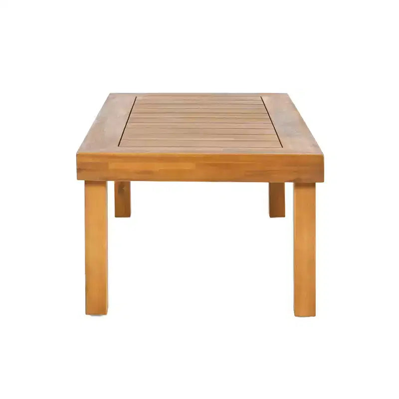 Conjunto de asientos de madera de acacia para exteriores Nolan de Christopher Knight Home, con paneles estilo persiana y cojines