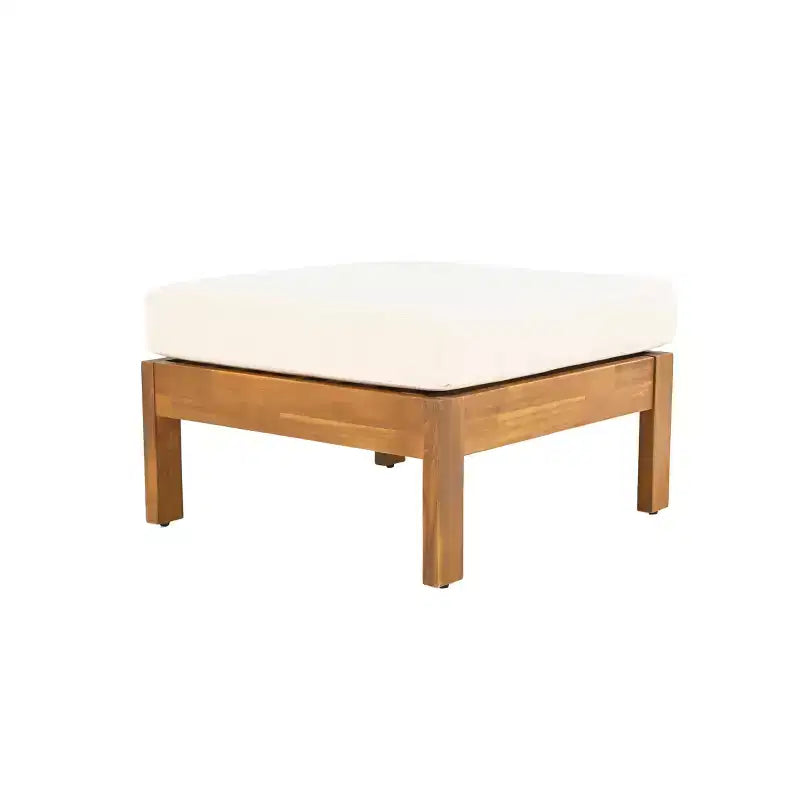 Conjunto de asientos de madera de acacia para exteriores Nolan de Christopher Knight Home, con paneles estilo persiana y cojines