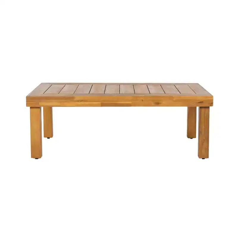 Conjunto de asientos de madera de acacia para exteriores Nolan de Christopher Knight Home, con paneles estilo persiana y cojines