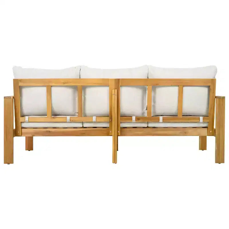 Conjunto de asientos de exterior Norman de Christopher Knight Home, de 5 piezas, con diseño de listones de madera de acacia y tapizado