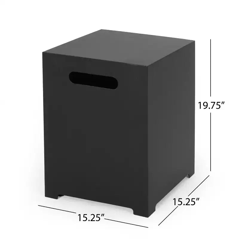 Conjunto de conversación exterior Christopher Knight Home Ostrander para 4 personas, de aluminio, con mesa con fogón, negro/gris oscuro