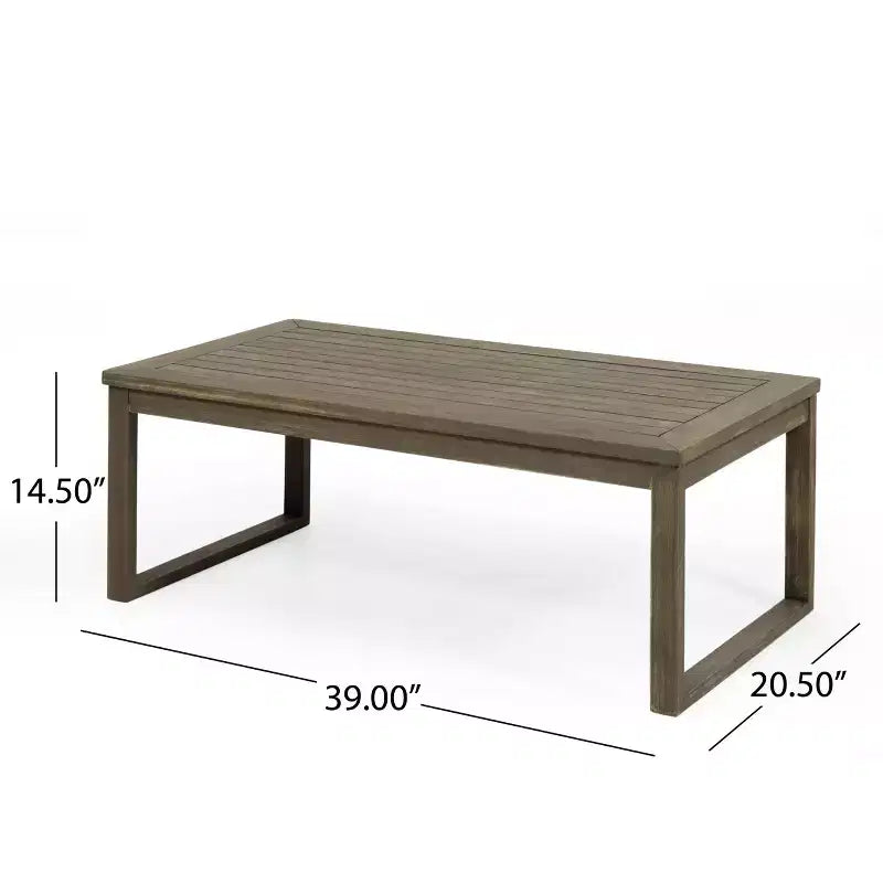 Christopher Knight Home Samwell - Ensemble d'extérieur en bois d'acacia comprenant une causeuse et une table basse avec accoudoirs inclinés