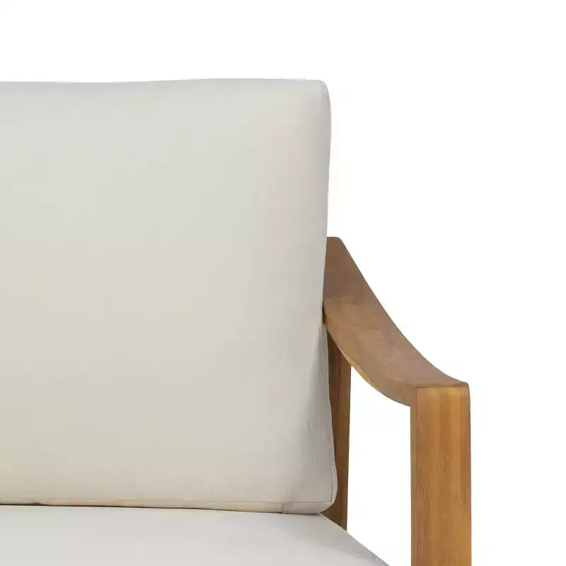 Christopher Knight Home Samwell - Ensemble d'extérieur en bois d'acacia comprenant une causeuse et une table basse avec accoudoirs inclinés