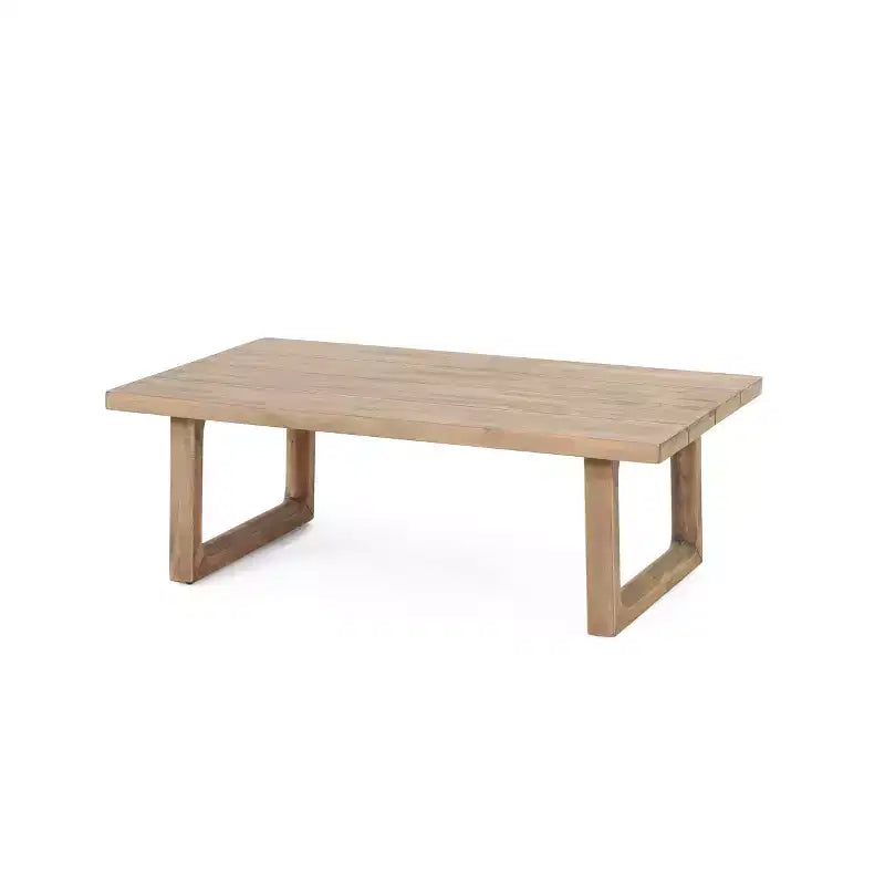 Conjunto de muebles de patio de madera de acacia, conjunto de exterior para conversar con mesa de centro y cojines suaves para jardín, porche y balcón, beige - Merax