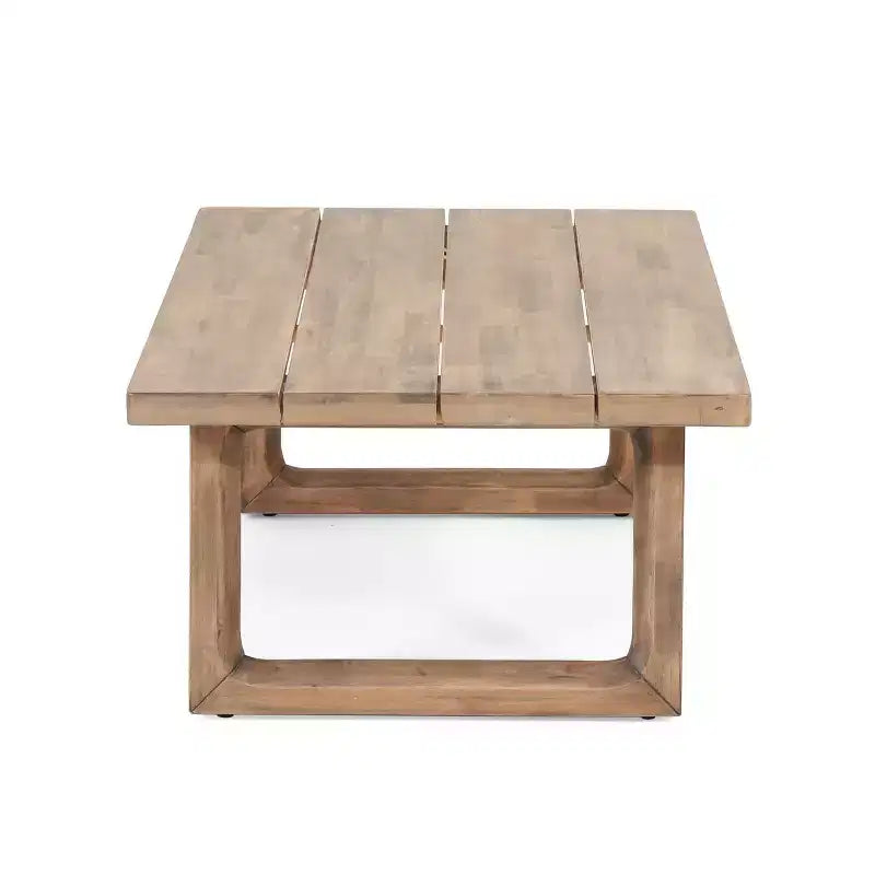 Conjunto de muebles de patio de madera de acacia, conjunto de exterior para conversar con mesa de centro y cojines suaves para jardín, porche y balcón, beige - Merax