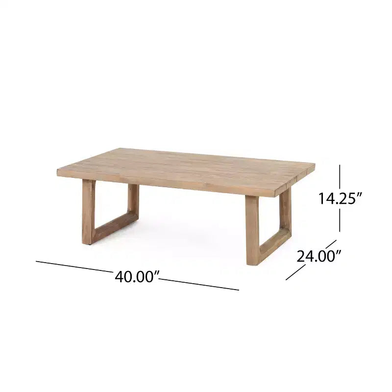 Conjunto de muebles de patio de madera de acacia, conjunto de exterior para conversar con mesa de centro y cojines suaves para jardín, porche y balcón, beige - Merax