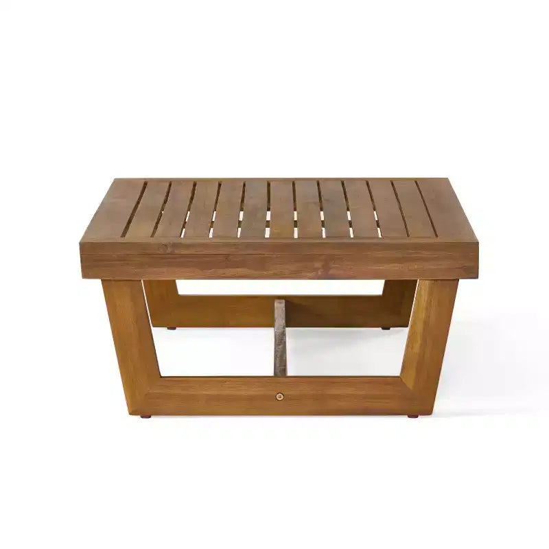 Juego de asientos para exterior de 7 plazas de madera de acacia con diseño de listones Christopher Knight Home Uland y cojines