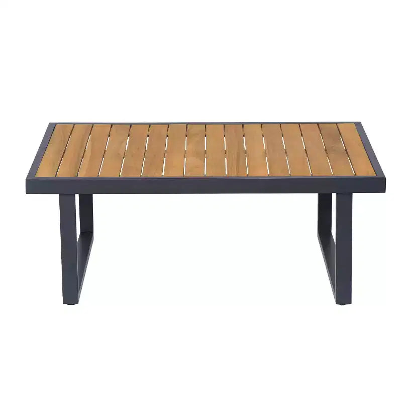 Ensemble de sièges de jardin Christopher Knight Home Faye de 4 pièces en acacia et métal rembourré, avec motif à lattes