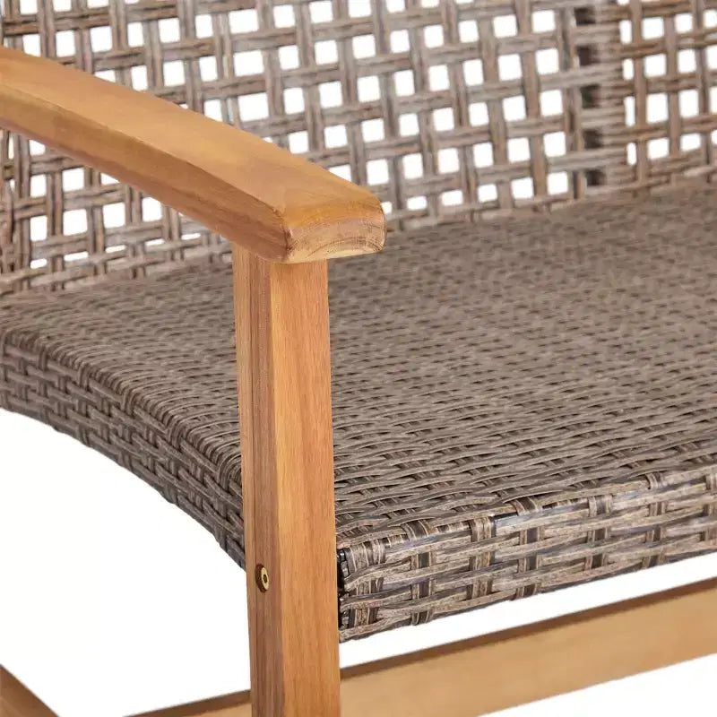 Conjunto de conversación para exteriores Christopher Knight Home Hampton de madera de acacia y mimbre, con sofá de 10 plazas y sofá de dos plazas