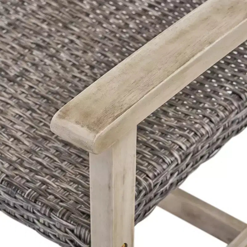 Christopher Knight Home Hampton conjunto de conversación para exteriores de mimbre y madera de acacia con capacidad para 4 personas