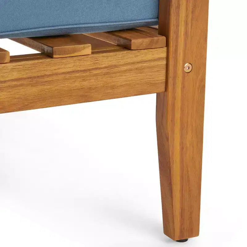 Ensemble GDFStudio Keanu d’extérieur en bois d’acacia avec causeuse et table basse, coussins inclus
