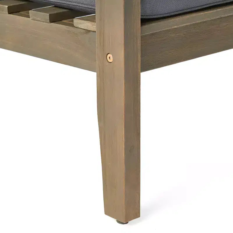 Ensemble GDFStudio Keanu d’extérieur en bois d’acacia avec causeuse et table basse, coussins inclus