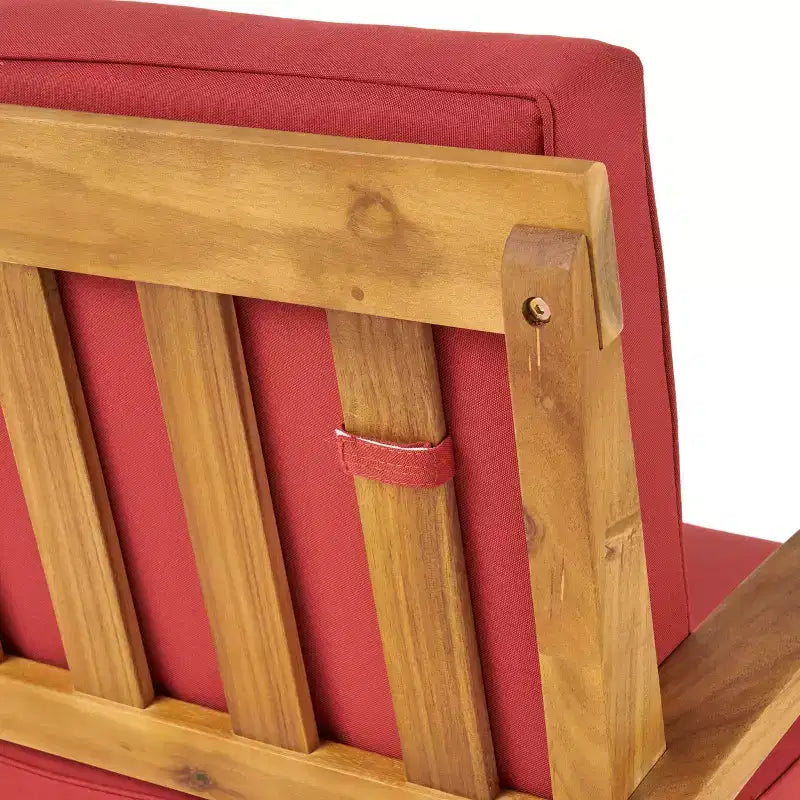 Ensemble GDFStudio Keanu d’extérieur en bois d’acacia avec causeuse et table basse, coussins inclus