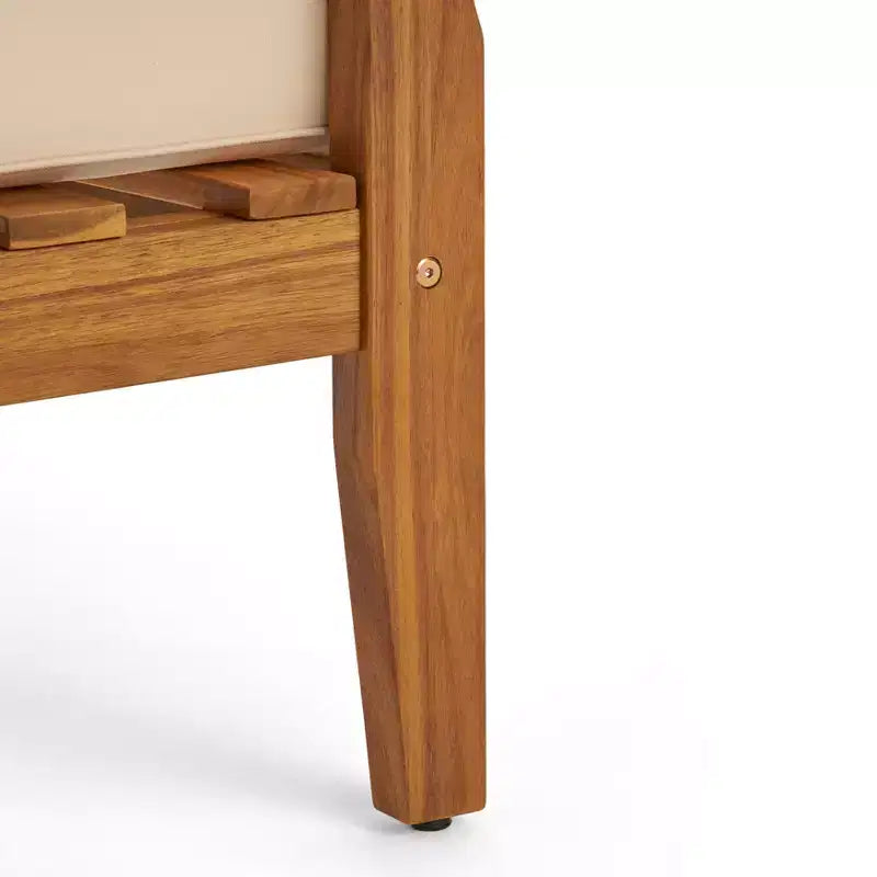 Ensemble GDFStudio Keanu d’extérieur en bois d’acacia avec causeuse et table basse, coussins inclus