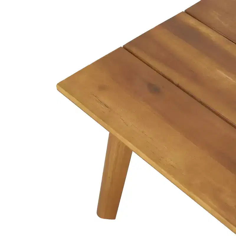Juego de sofá biplaza y mesa de centro de madera de acacia para exterior GDFStudio Aggie, con cojines, teca/blanco