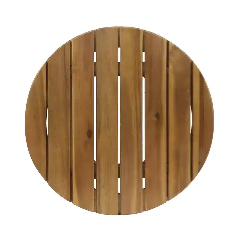 Conjunto GDFStudio Lorie de sillón y mesa auxiliar de madera de acacia para exterior con cojines, color teca/blanco