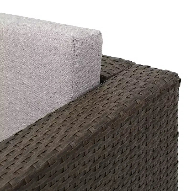 Conjunto de conversación de mimbre para exterior Christopher Knight Home Puerta de 4 plazas, con cojines