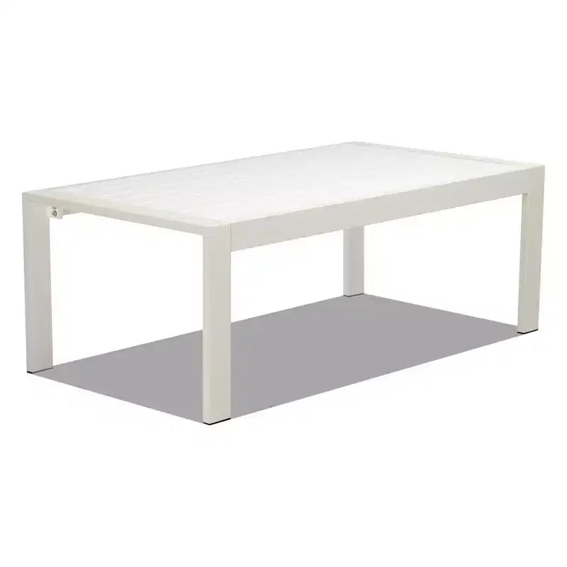 Ensemble de conversation pour patio Karl Home blanc 4 pièces en aluminium avec coussins gris clair