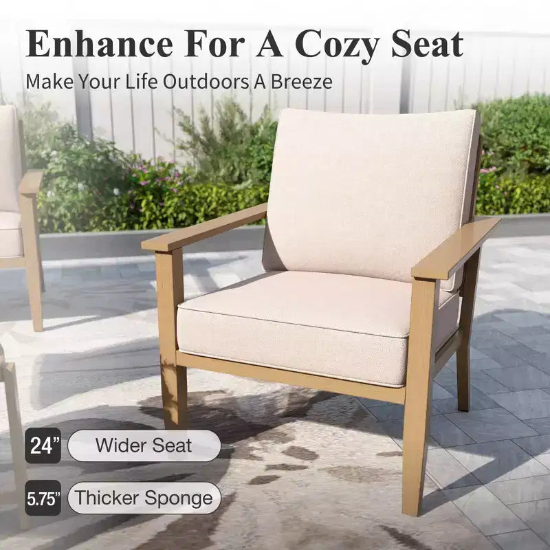 Ensemble de conversation Captiva Designs pour patio extérieur, 7 pièces, avec dossier à bandes croisées et coussins épais, pour terrasse, jardin ou bord de piscine