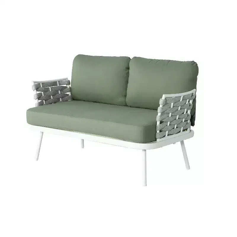 Ensemble de salon de jardin moderne 4 pièces Belle de Christopher Knight Home, en métal et corde rembourrée, avec table basse