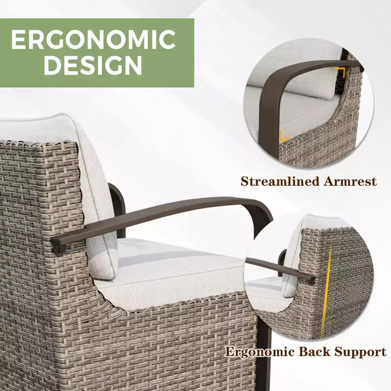 Ensemble de mobilier d'extérieur pour patio EAGLE PEAK Coastal Vista, ensemble de conversation incurvé en osier en demi-lune avec table basse