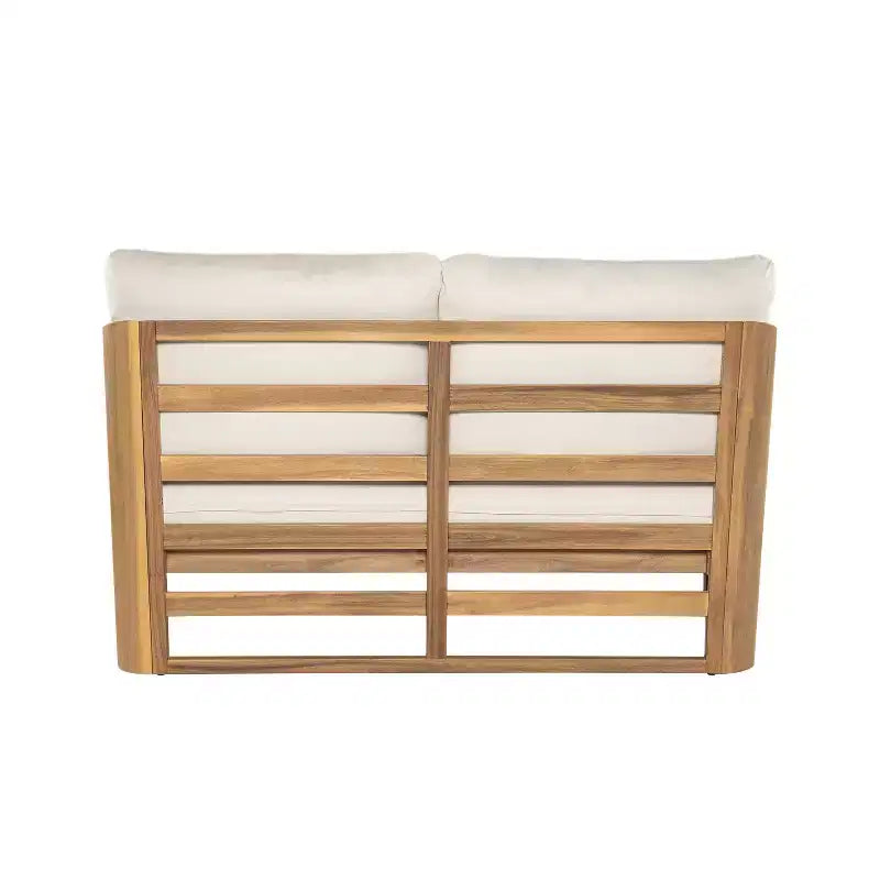 Ensemble de conversation moderne Yantic de Christopher Knight Home, 4 pièces, en acacia pour extérieur, avec coussins résistants à l’eau