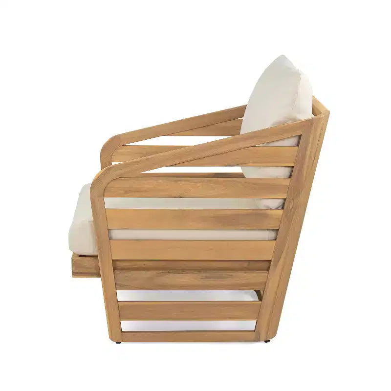 Ensemble de conversation moderne Yantic de Christopher Knight Home, 4 pièces, en acacia pour extérieur, avec coussins résistants à l’eau