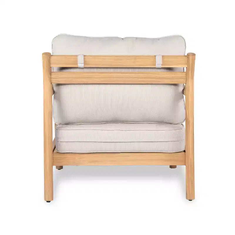 Conjunto de sillón club y mesa de centro rústicos para exteriores Shane de Christopher Knight Home, de madera de acacia tapizada