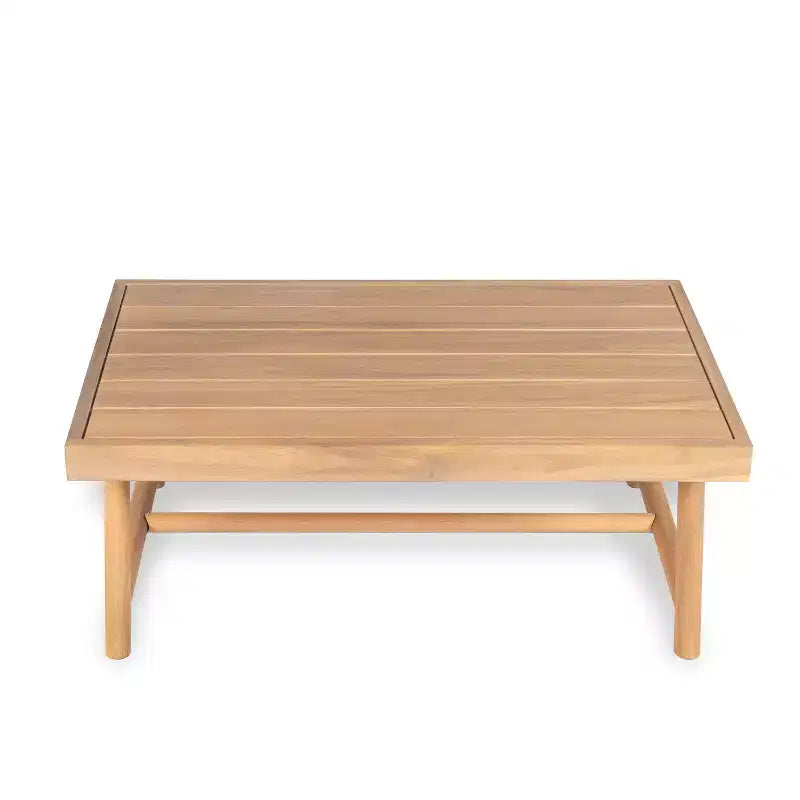 Conjunto de sillón club y mesa de centro rústicos para exteriores Shane de Christopher Knight Home, de madera de acacia tapizada